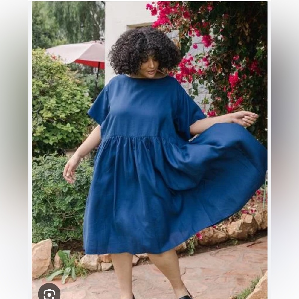 Tradlands Nico Dress in cobalt blue